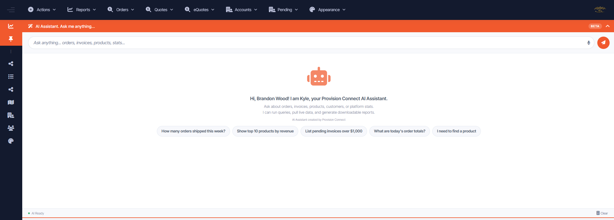Dashboard — AI Assistant